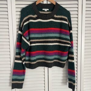 American Eagle Outfitters Multicolor Striped Crew Neck Sweater